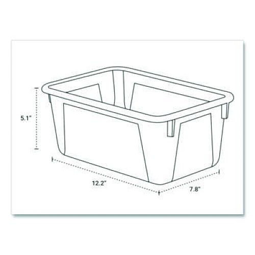 Storex Cubby Bin, 1.8 gal, 7.8" x 12.09" x 5.18", Translucent, 5/Pack (62461U05C)