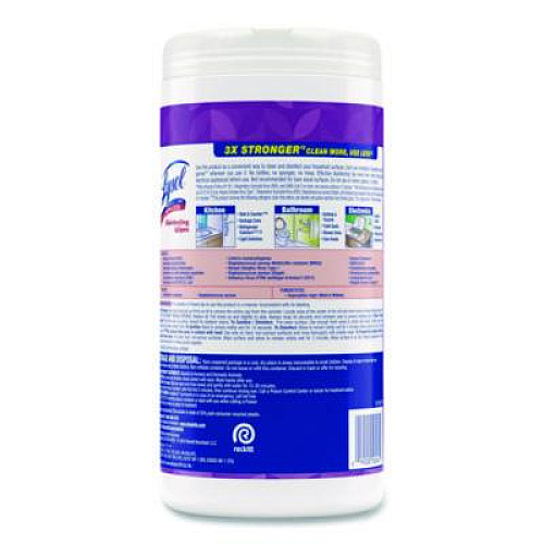 LYSOL Brand Disinfecting Wipes, 1-Ply, 7 x 7.25, Lavender and Cotton Blossom, White, 80 Wipes/Canister (56264EA)