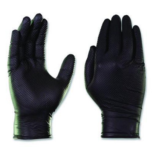 GloveWorks by AMMEX Nitrile Exam Gloves, Powder-Free, X-Large, 7 mil Thick, 9.5" Long, Black, 100/Box, 10 Boxes/Carton (GWBEN48100CT)
