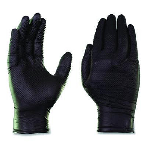 GloveWorks by AMMEX Nitrile Exam Gloves, Powder-Free, Medium, 7 mil Thick, 9.5" Long, Black, 100/Box, 10 Boxes/Carton (GWBEN44100CT)
