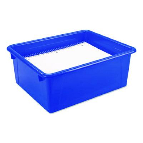 Storex Storage Tray, Deep, 2.81 gal, 10.65" x 13.17" x 5.2", Assorted Bright, 5/Pack (62530U05C)