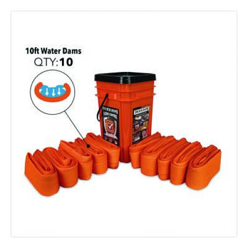 Quick Dam Indoor Bucket Kit, (1) Bucket, (10) 10 ft Water Dams (WUGG1010)