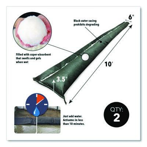 Quick Dam Pump Kit, (1) Pump, (2) 10 ft Water Barriers, (4) 10 ft Water Dams, 50 ft 1.5" dia Hose with Connectors (QDPK3)