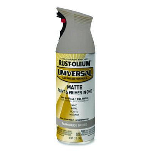 Rust-Oleum Universal Premium Spray Paint, Matte Greige, 12 oz Aerosol Can, 6/Carton (376724)