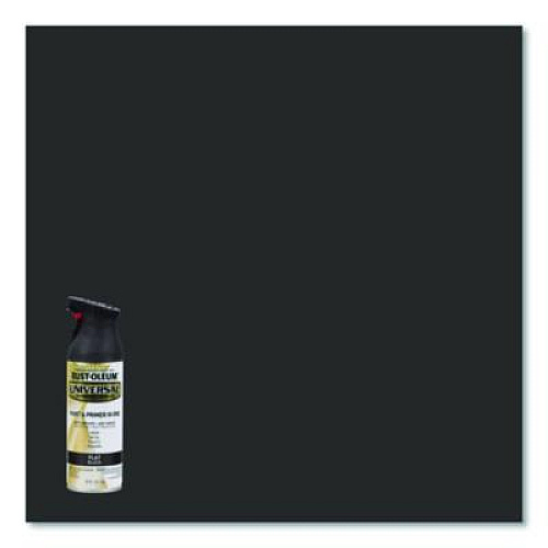 Rust-Oleum Universal Premium Spray Paint, Flat Black, 12 oz Aerosol Can, 6/Carton (245198)