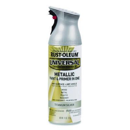 Rust-Oleum Universal Premium Spray Paint, Metallic Silver, 12 oz Aerosol Can, 6/Carton (245220)