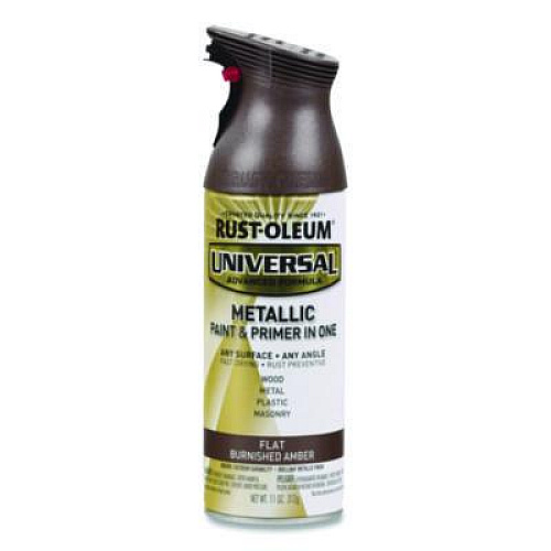 Rust-Oleum Universal Premium Spray Paint, Flat Amber, 12 oz Aerosol Can, 6/Carton (271472)