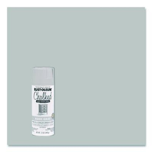 Rust-Oleum Ultra Matte Chalked Paint, Matte Aged Gray, 12 oz Aerosol Can, 6/Carton (302592)