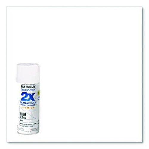 Rust-Oleum Painter's Touch 2X Ultra Cover Spray Paint, High Gloss White, 12 oz Aerosol Can, 6/Carton (331171)