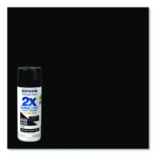 Rust-Oleum Painter's Touch 2X Ultra Cover Spray Paint, High Gloss Black, 12 oz Aerosol Can, 6/Carton (331172)