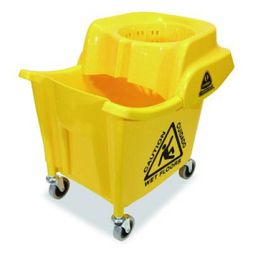 Nexstep Commercial Products MaxiRough Institutional Mop Bucket and Wringer, 35 qt, Yellow (96979)