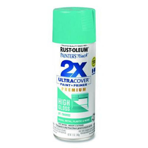 Rust-Oleum Painter's Touch 2X Ultra Cover Spray Paint, High Gloss St. Tropez, 12 oz Aerosol Can, 6/Carton (331175)