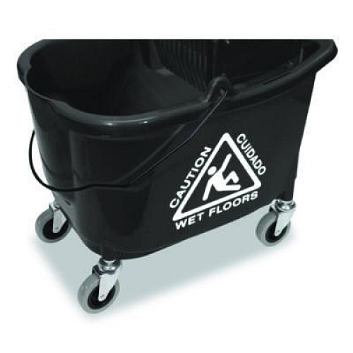 Nexstep Commercial Products Premier Downpress Mop Bucket and Wringer, 35 qt, Black (96998)