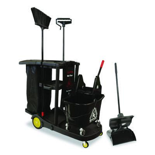 Nexstep Commercial Products Premier Downpress Mop Bucket and Wringer, 35 qt, Black (96998)