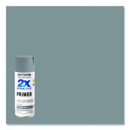 Rust-Oleum Painter's Touch 2X Ultra Cover Spray Paint, Flat Gray, 12 oz Aerosol Can, 6/Carton (334017)