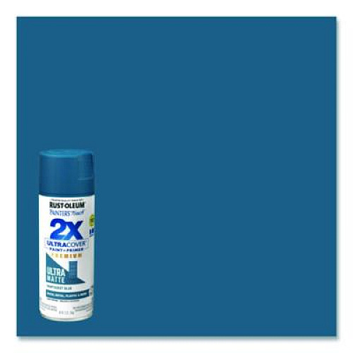 Rust-Oleum Painter's Touch 2X Ultra Cover Spray Paint, Ultra Matte Blue, 12 oz Aerosol Can (331188EA)