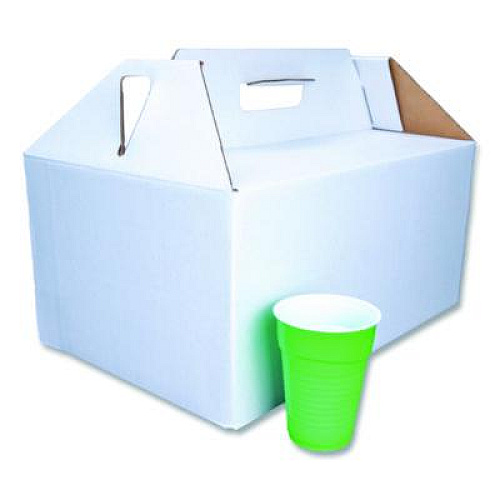 SCT Carryout Barn Boxes, Large Corugated, 12 x 18 x 9, White/Kraft, 25/Carton (2763)