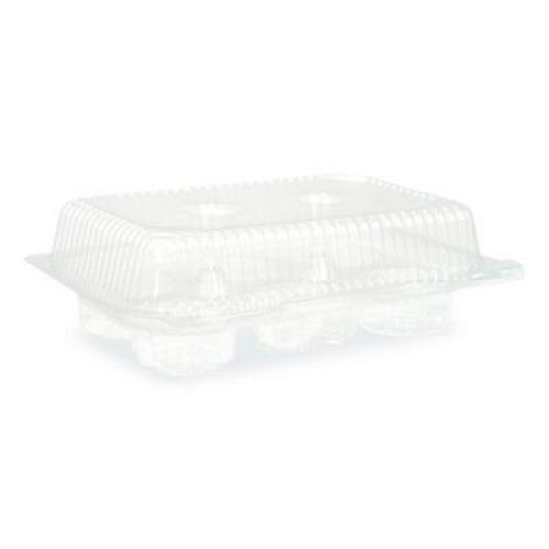 Plastifar Bakery Containers, Muffin/Cupcake, 7.25 x 9.88 x 3.13, Clear, 250/Carton (18200)