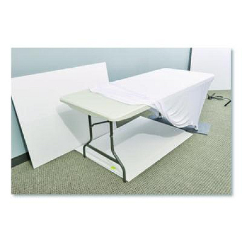 Iceberg iGear Fabric Table Cover, Polyester/Spandex, 30" x 72", White (16523)