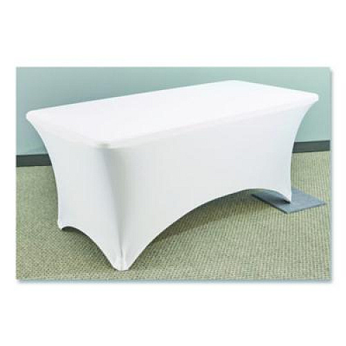 Iceberg iGear Fabric Table Cover, Polyester/Spandex, 30" x 72", White (16523)