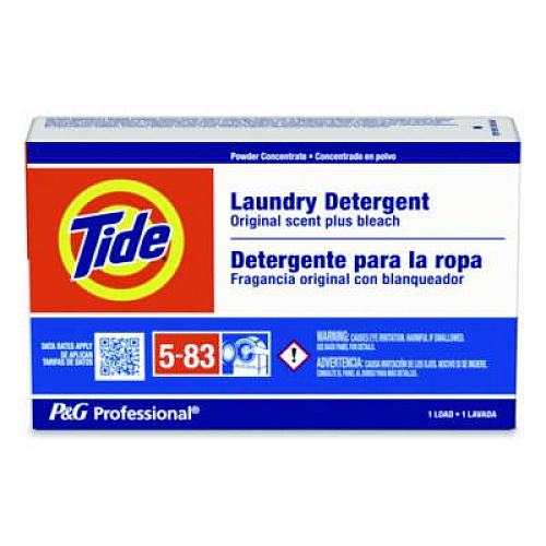 Tide Professional Powder Laundry Detergent Plus Bleach, HE Compatible, Original Scent, 1.1 oz Vending Box, 156/Carton (08921)