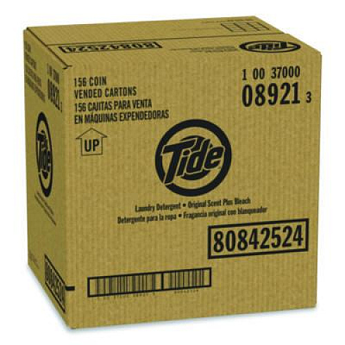 Tide Professional Powder Laundry Detergent Plus Bleach, HE Compatible, Original Scent, 1.1 oz Vending Box, 156/Carton (08921)
