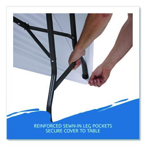 Iceberg iGear Fabric Table Cover, Polyester/Spandex, 30" x 96", White (16533)