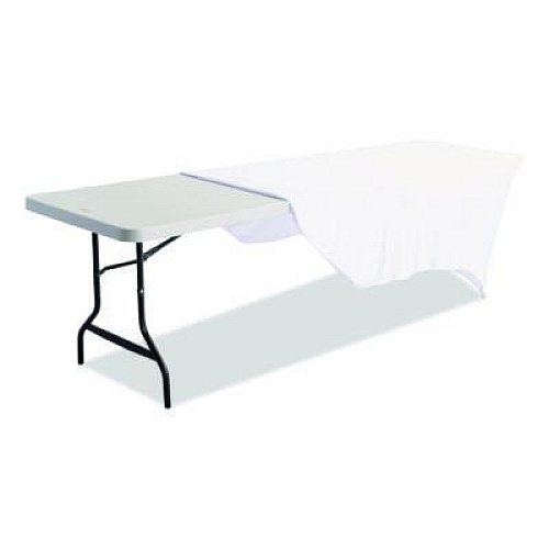 Iceberg iGear Fabric Table Cover, Polyester/Spandex, 30" x 96", White (16533)
