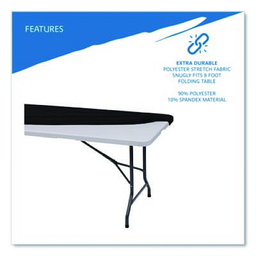 Iceberg iGear Fabric Table Top Cap Cover, Polyester/Spandex, 30" x 96", Black (16631)
