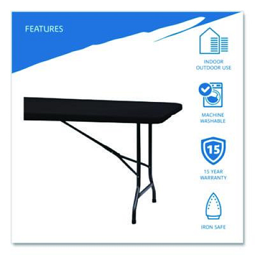 Iceberg iGear Fabric Table Top Cap Cover, Polyester/Spandex, 30" x 96", Black (16631)