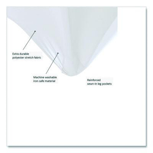 Iceberg iGear Fabric Table Cover, Polyester/Spandex, 30" x 96", White (16533)