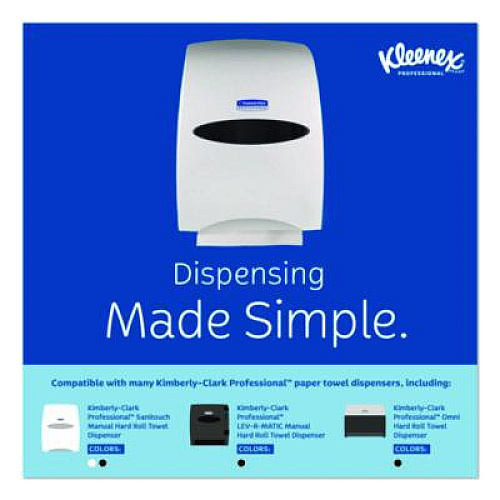 Kleenex Universal Hard Roll Paper Towels with Premium Absorbency Pockets, 1-Ply, 8" x 425 ft, 1.5" Core, White, 12 Rolls/Carton (01080)