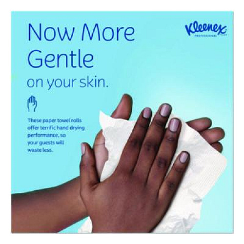 Kleenex Hard Roll Paper Towels with Premium Absorbency Pockets with Colored Core, Gray Core, 1-Ply, 7.5" x 700 ft, White, 6 Rolls/CT (25639)