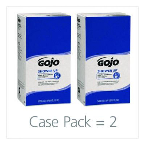 GOJO SHOWER UP Soap and Shampoo, Clean, 5,000 mL Refill Bag, 2/Carton (753002CT)