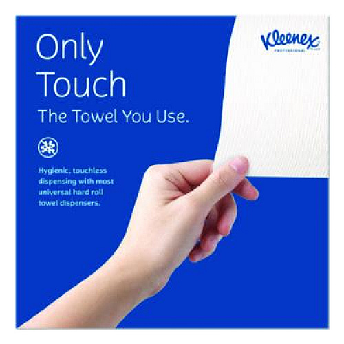 Kleenex Universal Hard Roll Paper Towels with Premium Absorbency Pockets, 1-Ply, 8" x 600 ft, 1.75" Core, White, 6 Rolls/Carton (50606)