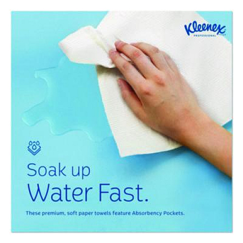Kleenex Universal Hard Roll Paper Towels with Premium Absorbency Pockets, 1-Ply, 8" x 600 ft, 1.75" Core, White, 6 Rolls/Carton (50606)