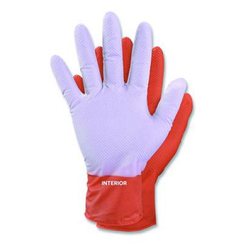 GloveWorks by AMMEX Ultra Industrial Flock-Lined Nitrile Disposable Gloves, XX-Large, 8 mil Thick, 9.06" Long, Orange, 50/Box, 10 Boxes/Carton (GWUOFN49050)