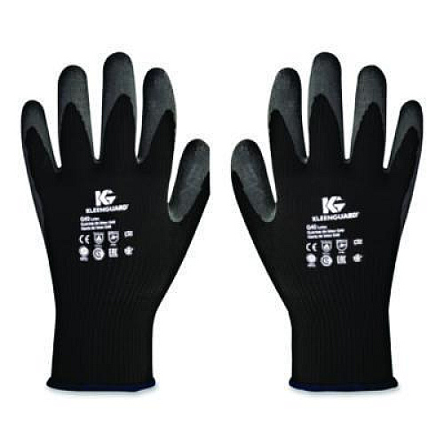 KleenGuard G40 Latex Coated Gloves, EN388: 2142, Medium (Size 8), Gray/Black, 12 Pairs (97271)