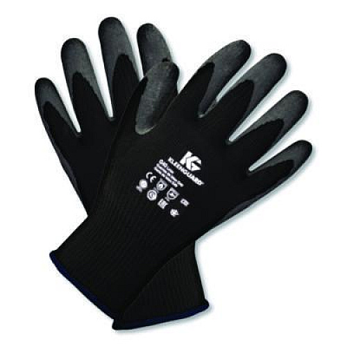KleenGuard G40 Latex Coated Gloves, EN388: 2142, Medium (Size 8), Gray/Black, 12 Pairs (97271)