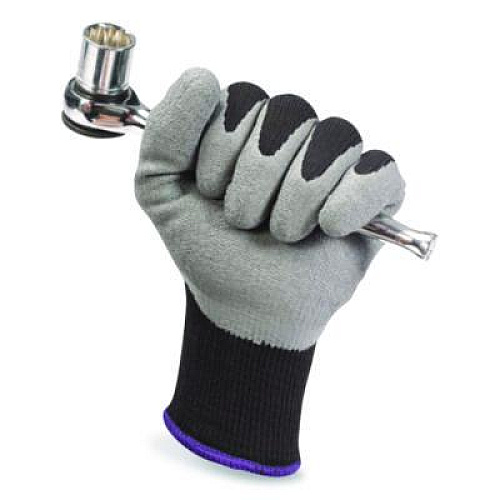 KleenGuard G40 Latex Coated Gloves, EN388: 2142, Medium (Size 8), Gray/Black, 12 Pairs (97271)
