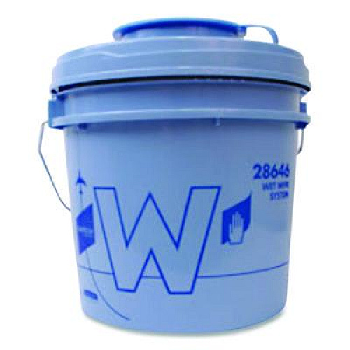 Kimtech W Aviation Wet Wipe System Bucket, 1 gal, Blue/Gray, 4/Carton (28646)