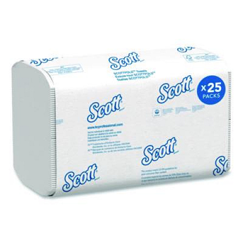 Scott Essential Low Wet Strength Multi-Fold Towels, 1-Ply, 9.4 x 12.4, White, 175/Pack, 25 Packs/Carton (45957)