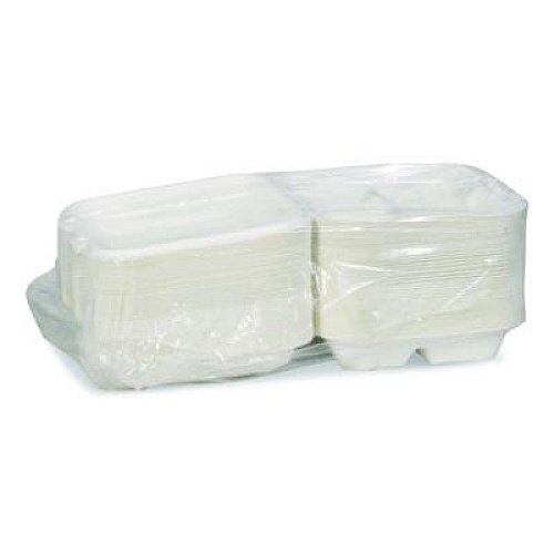 Pactiv Evergreen EarthChoice Bagasse Hinged Lid Container, 7.8 x 7.8 x 2.8, White, 150/Carton (YMCH0803BB)