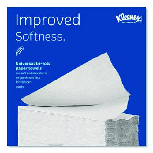 Kleenex Premiere Folded Towels, 1-Ply, 9.4 x 12,4, White, 120/Pack, 25 Packs/Carton (13254)