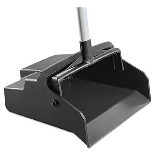 Impact LobbyMaster Plastic Dust Pan, 12w x 37h, Plastic, Black Pan/White Handle (2600)
