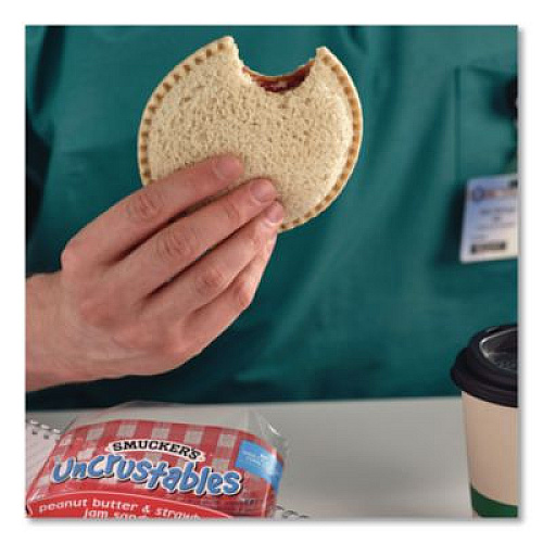 Smucker's UNCRUSTABLES Peanut Butter and Strawberry Jam on Wheat Bread, 2.6 oz Bag, 48/Carton (22002220)