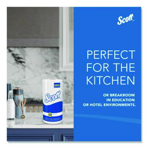 Scott Kitchen Roll Towels, 1-Ply, 11 x 8.75, White, 128/Roll, 20 Rolls/Carton (41482)
