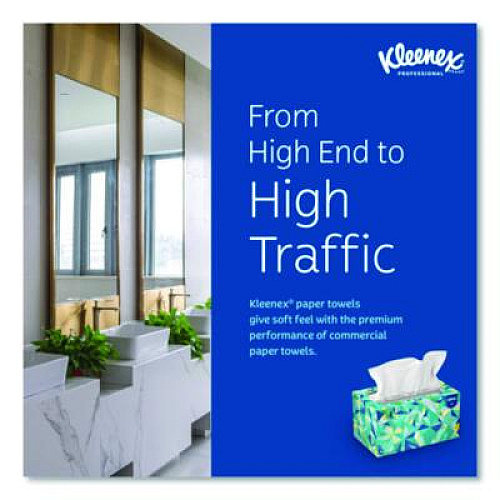 Kleenex Hand Towels, POP-UP Box, Cloth, 1-Ply, 9 x 10.5, Unscented, White, 120/Box, 18 Boxes/Carton (01701CT)