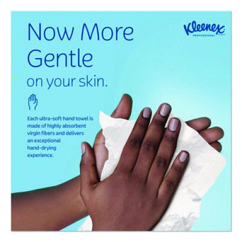 Kleenex Hand Towels, POP-UP Box, Cloth, 1-Ply, 9 x 10.5, Unscented, White, 120/Box (01701)