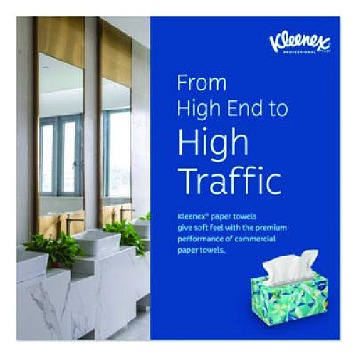 Kleenex Hand Towels, POP-UP Box, Cloth, 1-Ply, 9 x 10.5, Unscented, White, 120/Box (01701)